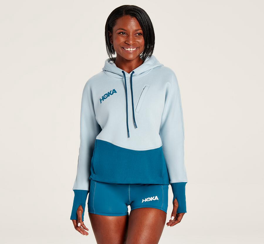 Hoka One One Performance - Women Hoodie - Blue,Australia EUS-941563